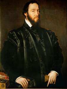 Antoine Perrenot de Granvella, Kardinal, Chefminister von Margarete von Parma, Statthalterin der Niederlande (Öl auf Eichenholz)