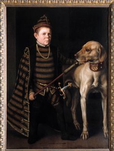 Kardinaali Granvellen, Kaarle V:n ministerin kääpiön muotokuva Anthonis Moor Van Dashorstin maalaus Anthonis dit Antonio Moro (1517-1575/76). 16. vuosisata. Himmeä. 1,26x0,92 m. - Kaarle V:n ministerin kardinaali de Granvellen kääpiön muotokuva.