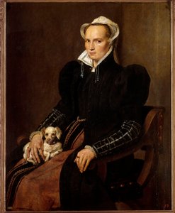 Taiteilijan vaimon muotokuva Antonio Moron (1517-1575) maalaus 1500-luvun Madridissa, Prado-museo