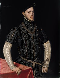 Muotokuva Philip II:sta (1527-1598), Espanjan ja Portugalin kuningas - Antonis (Anthonis) Morin (noin 1517-1577) maalaus, öljy puulle (107,5x83,3 cm), noin 1550 - Philip II, kuningas muotokuva Espanjan ja Portugalin öljy, Antonis Mor, n. 1550 - Pr