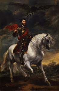Keisari Kaarle V:n ratsastusmuotokuva, n. 1620 tekijältä Anthony van Dyck