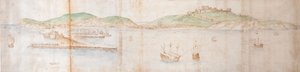 Dover mereltä, 1500-luvun puoliväli tekijältä Anthonis van den Wyngaerde