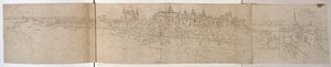 Hampton Court Palace from the River, n. 1544 (kynä ja muste paperille) tekijältä Anthonis van den Wyngaerde