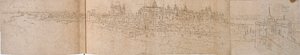 Hampton Courtin palatsi joelta, n. 1550-1560 tekijältä Anthonis van den Wyngaerde