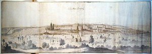 Panoraamanäkymä Brysseliin tekijältä Anthonis van den Wyngaerde