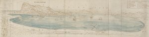 Panoraamanäkymä Gibraltarinlahdelle, c1567 tekijältä Anthonis van den Wyngaerde