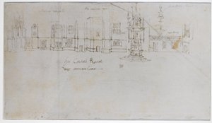Fountain Court, Hampton Court Palace, n. 1544 (kynä ja muste ja kynä paperilla) tekijältä Anthonis van den Wyngaerde