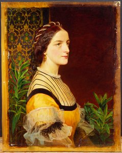 Naisen muotokuva, pää ja hartiat, 1860 tekijältä Anthony Frederick Augustus Sandys