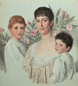 Muotokuva äidistä ja hänen kahdesta lapsestaan tekijältä Anthony Frederick Augustus Sandys