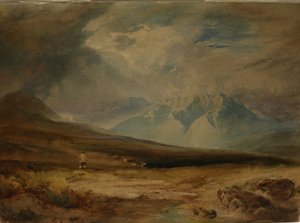 A Moorland, päiväys tuntematon (akvarelli paperille) tekijältä Anthony Vandyke Copley Fielding
