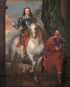 Charles I hevosen selässä M. De St. Antoinen kanssa (öljy kankaalle)
