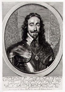 Charles I:n (1600-49) muotokuva, kaiverrus William Faithorne (1616-91) 1658 (kaiverrus) tekijältä Anthony van (after) Dyck