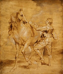 Mies nousemassa hevoselle, n. 1630. tekijältä Anthony van Dyck