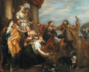 Akilles Lycomedeksen tyttärien joukossa tekijältä Anthony van Dyck