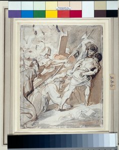 Kristus kantaa ristiä (kynä ja muste liidulla paperille) tekijältä Anthony van Dyck