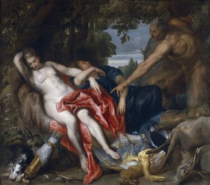 Diana ja hänen nymfinsä yllättyivät satyrista tekijältä Anthony van Dyck