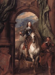 Saksa: Muotokuva Englannin kuningas Kaarle I hevosen selässä ja hänen ratsumiehensä St Antoine Kaarle I (1600-1649) ja M. de St Antoine. tekijältä Anthony van Dyck
