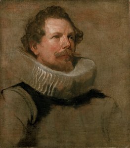 Parrakkaan miehen pää, jolla on Wheel Ruff, 1600-luku tekijältä Anthony van Dyck