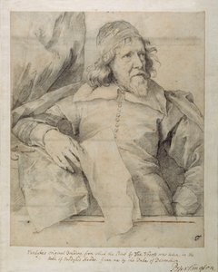 Inigo Jones (musta liitu paperille) tekijältä Anthony van Dyck