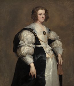 Nainen viuhkan kanssa, noin 1628
