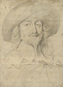 Kaarle I:n muotokuva (liitu paperille) tekijältä Anthony van Dyck