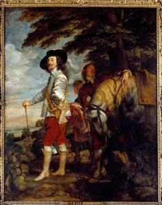 Muotokuva Charles I Stuartista (1600 - 1649), Englannin kuningas, metsästys. Anton Van Dyckin (1599-1641) maalaus, flaamilainen koulu tekijältä Anthony van Dyck
