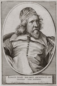 Muotokuva Inigo Jonesista (1573-1652) kaiverrettu Wenceslaus Hollar (1607-77) 1655 tekijältä Anthony van Dyck