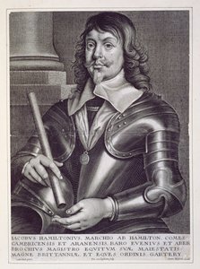 Muotokuva James Hamiltonista (1606-49) Hamiltonin 1. herttuasta, kaiverrus Joannes Meyssens (1612-70) tekijältä Anthony van Dyck