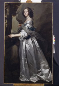 Lady Frances Cranfieldin, Lady Buckhurstin, myöhemmin Dorsetin kreivittären muotokuva, noin 1637-50 (öljy kankaalle). tekijältä Anthony van Dyck