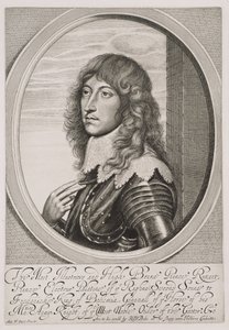 Prinssi Rupertin (1619-82), Reinin kreivin Palatinuksen ja Baijerin herttuan muotokuva, kaiverrus William Faithorne (1616-91) tekijältä Anthony van Dyck