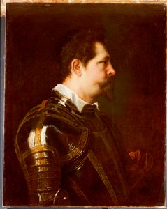 Muotokuva kenraalista, rintakuva, damascenoidussa panssarissa, jossa valkoinen kaulus ja punainen vyö tekijältä Anthony van Dyck