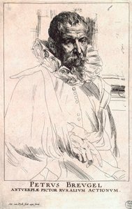 Taiteilija Pieter Bruegel nuoremman muotokuva, 1564-1636, 1600-luvun alku tekijältä Anthony van Dyck