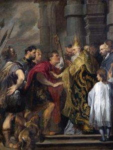 Pyhä Ambrose estää Theodosiuksen Milanon katedraalista tekijältä Anthony van Dyck