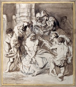 Kristuksen pilkkaaminen (kynä ja muste liidulla paperilla) tekijältä Anthony van Dyck