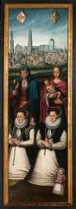 Yksityiskohta Juan Pardo II:n ja hänen vaimonsa Anna Ingenieulandtin ja Maria Anchemantin muotokuvasta tekijältä Anthuenis (1536 1613) Claeissins or Claeissens