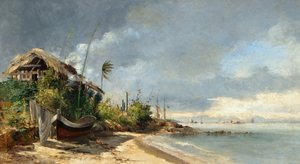 Näkymä rannalle, São Domingos, Niterói, RJ tekijältä Antonio Parreiras