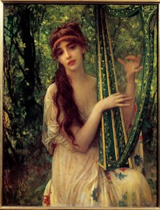 Musiikki (Agathe Calmelin muotokuva). Ernest Hebertin (1817-1908) maalaus
