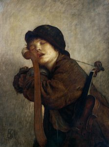 Pieni viulisti nukkumassa, 1883