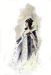Desiree Claryn (1777-1860) muotokuva Ruotsin kuningattaresta vuonna 1818 (Ruotsin kuningattaren Desire Claryn muotokuva vuonna 1818) Antoine Calbetin piirros on piirretty Massonin "Napoleon et les femmes" -kirjasta tekijältä Antoine Calbet