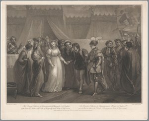 Catherine van Valois en koning Hendrik V van Engeland, 1420 Ranskan prinsessa Katariina lahjoitti Henrylle 5. Englannin (...) vuonna 1419 / La Princesse Catherine de France (...) (otsikko esineessä)