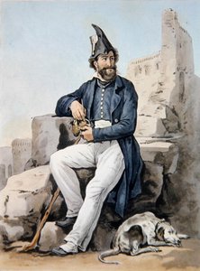 Parrakas sotilas (väri litho) tekijältä Antoine Charles Horace Vernet