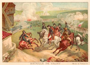 Valmyn taistelu, Ranska, 1792 (chromolitho) tekijältä Antoine Charles Horace Vernet