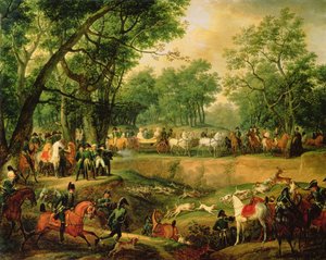 Napoleon metsästämässä Compiegnen metsässä, 1811
