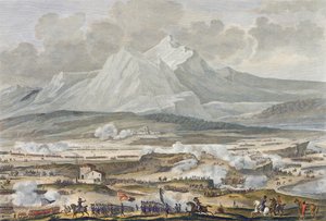 Rivolin taistelu, 25 ja 26 Nivose, vuosi 5 (tammikuu 1797), kaiverrus Jean Duplessi-Bertaux (1747-1819) (akvatinta)