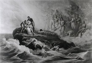 Bertrand-perheen jäähyväiset, St. Helena, n. 1821-36 tekijältä Antoine Charles Horace Vernet