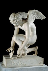 Amor eli "Rakkaus ottaa butterillonia" Marmoriveistos Antoine Denis Chaudet (1763-1810) 1817 Pariisi, Louvre-museo