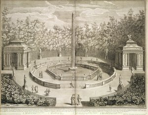 Fountain of the Domes, Versailles, n.1715 (etsaus) tekijältä Antoine Herriset