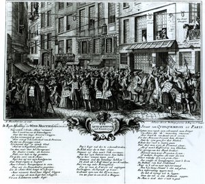 Rue Quincampoix vuonna 1720 tekijältä Antoine Humblot