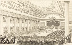 Kenraalin osavaltioiden avajaiset Versaillesissa 5. maaliskuuta 1789 tekijältä Antoine Jean Duclos after Charles Monnet