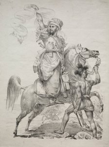 Mamelukkipäällikkö hevosen selässä opastamaan apua, 1817. tekijältä Antoine Jean Gros